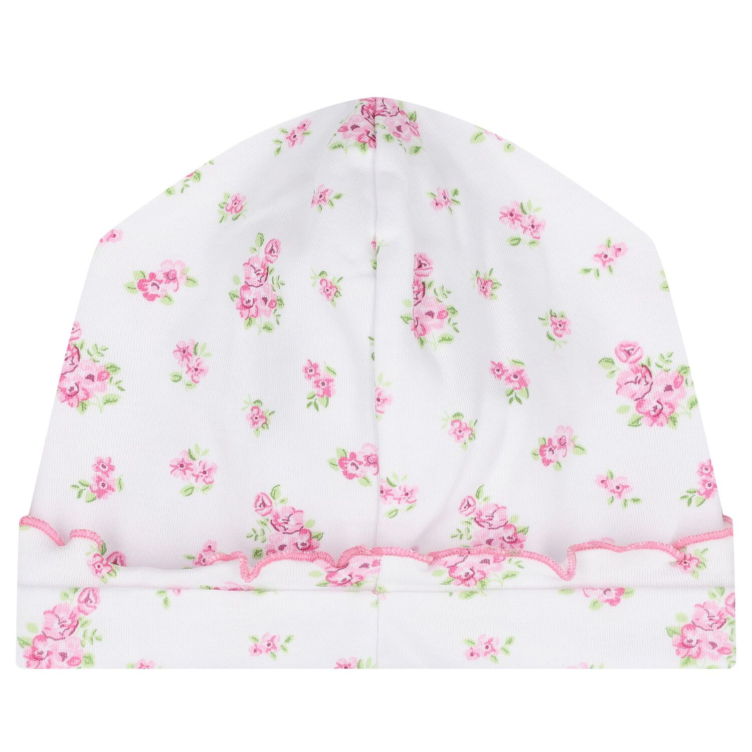 Baby Girls White & Pink Roses & Blooms Hat, 1, hi-res image number null