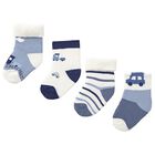 Baby Boys Ivory & Blue Socks (4 Pack), 2, hi-res