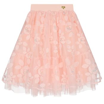 Girls Pink Tulle Sequin Skirt 