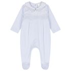 Baby Boys Blue Striped Babygrow, 1, hi-res