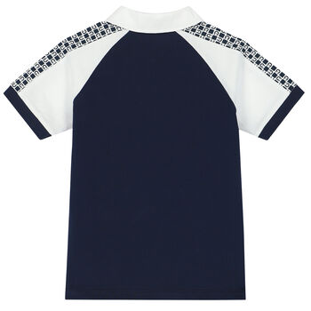 Boys Navy & White Logo Polo Shirt