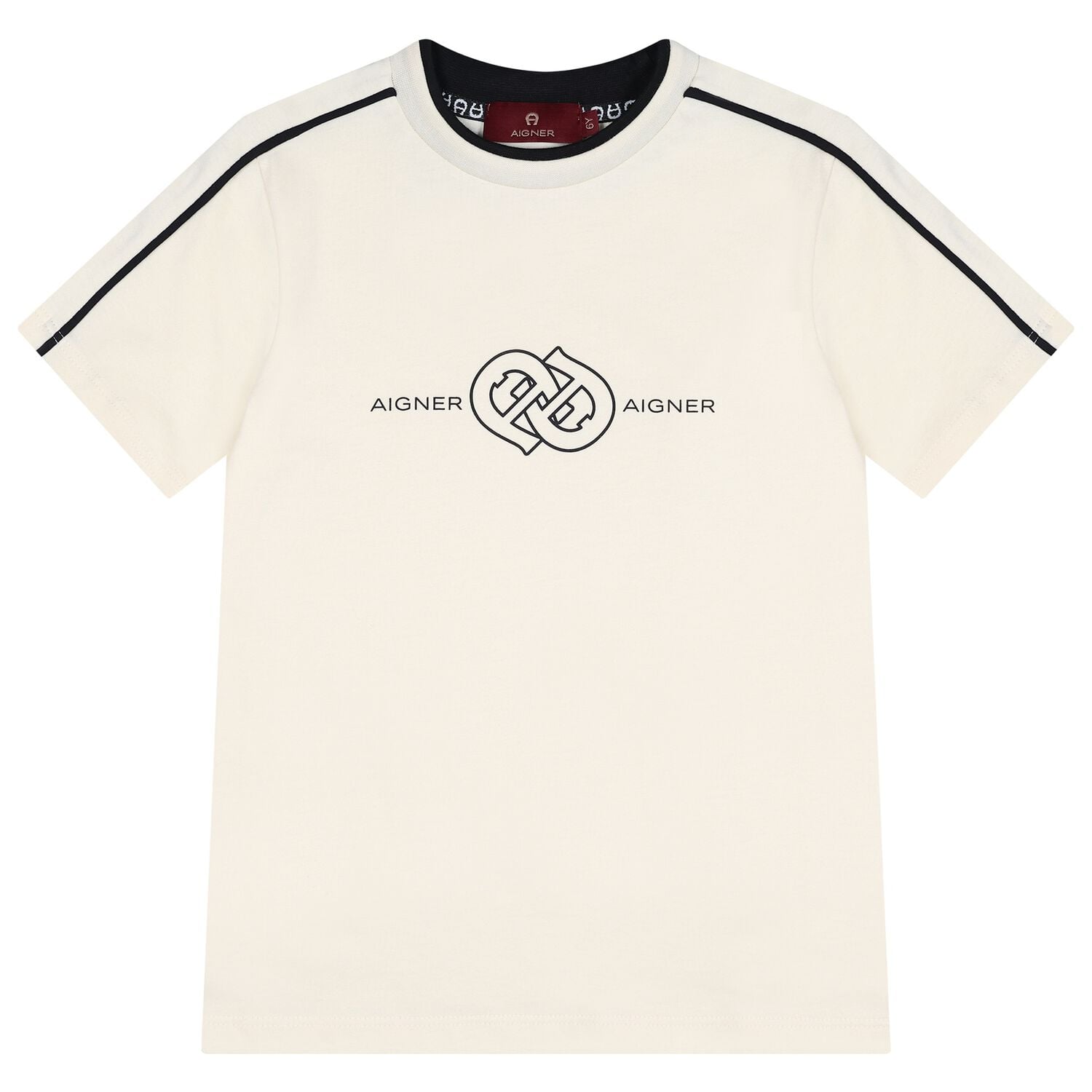 Boys Beige Logo T-Shirt, 1, hi-res