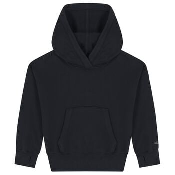 Girls Navy Blue Logo Hooded Top