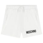 Boys White Logo Shorts, 1, hi-res