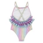 Younger Girls Iridescent Rainbow Swimsuit , 1, hi-res