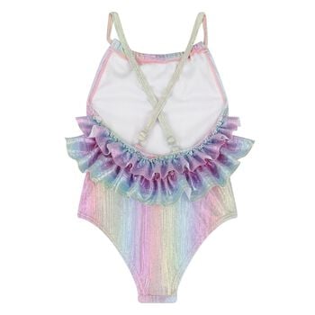 Younger Girls Iridescent Rainbow Swimsuit 