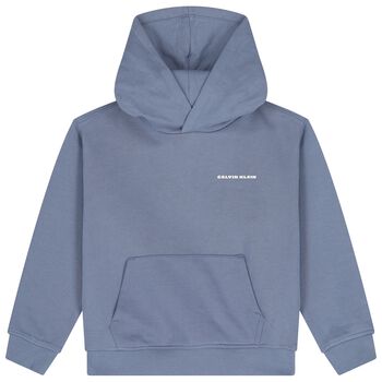 Boys Blue Logo Hooded Top