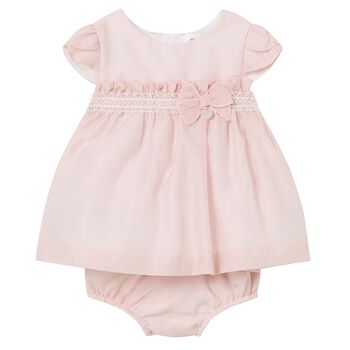 Baby Girls Pink Bow Dress Set