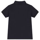 Boys Navy Dog Polo Shirt, 1, hi-res