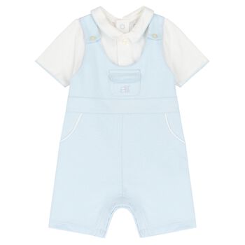 Emile et Rose Baby Boys Blue & White Romper, 1 Baby Boys Blue & White Romper
