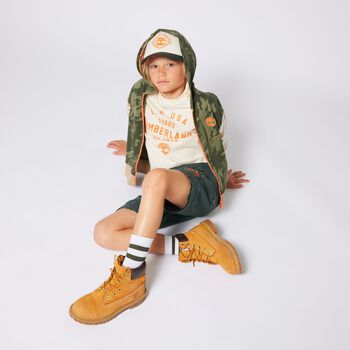 Boys Ivory & Green Logo T-Shirts ( 2-Pack )