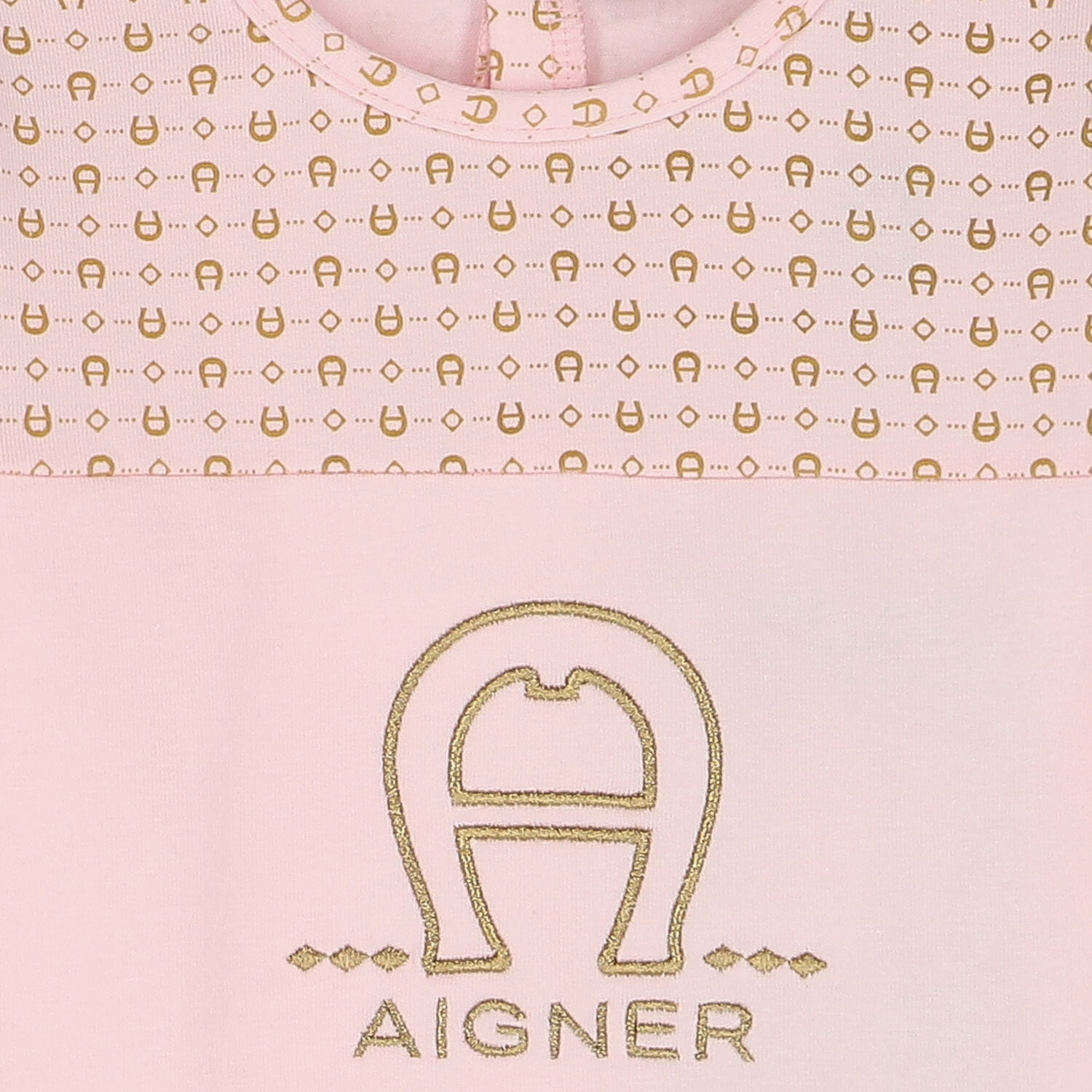 Pink & Gold Pima Cotton Logo Babygrow, 3, hi-res