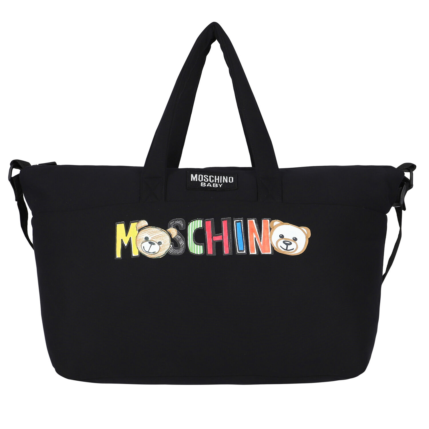 Black Teddy Bear Logo Baby Changing Bag, 1, hi-res image number null