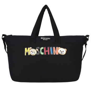 Black Teddy Bear Logo Baby Changing Bag
