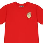 Girls Red Teddy Bear Logo T-Shirt, 1, hi-res