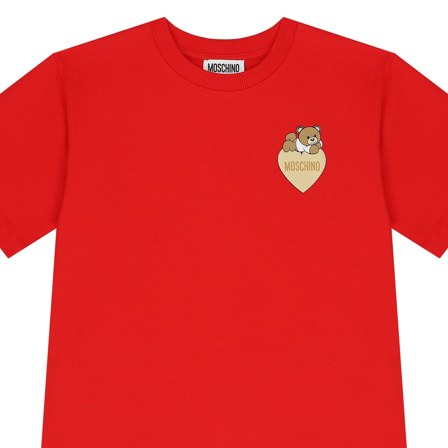 Girls Red Teddy Bear Logo T-Shirt, 1, hi-res image number null