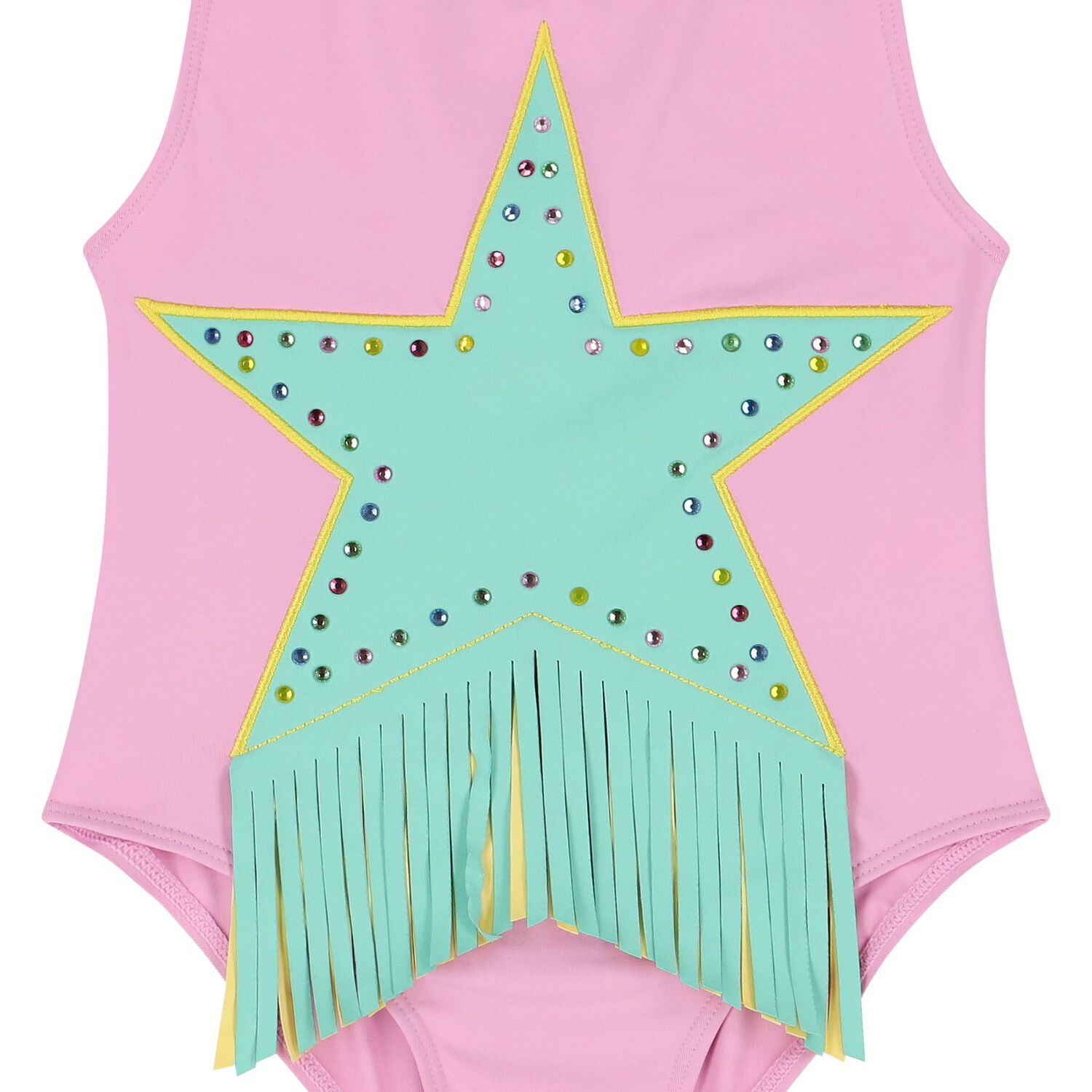Girls Pink Star Swimsuit, 1, hi-res