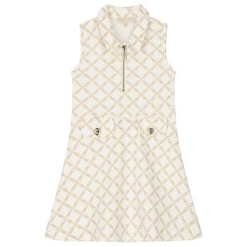 Girls Ivory Logo Polo Dress