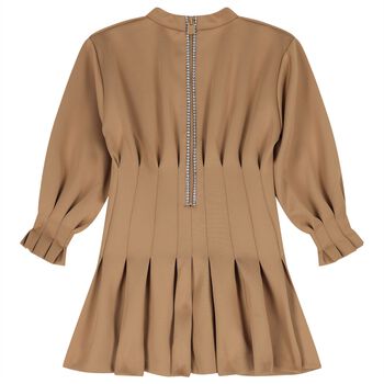 Girls Beige Scuba Dress