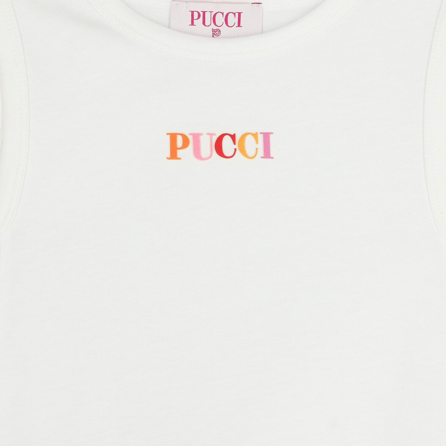 Girls White & Pink Logo Flared Dress , 2, hi-res