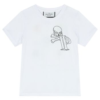 Boys White Skull T-Shirt