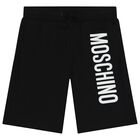 Boys Black Logo Shorts, 3, hi-res