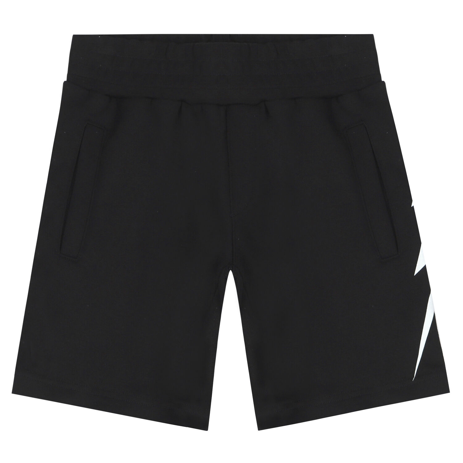 Boys Black Thunderbolt Logo Shorts, 2, hi-res image number null