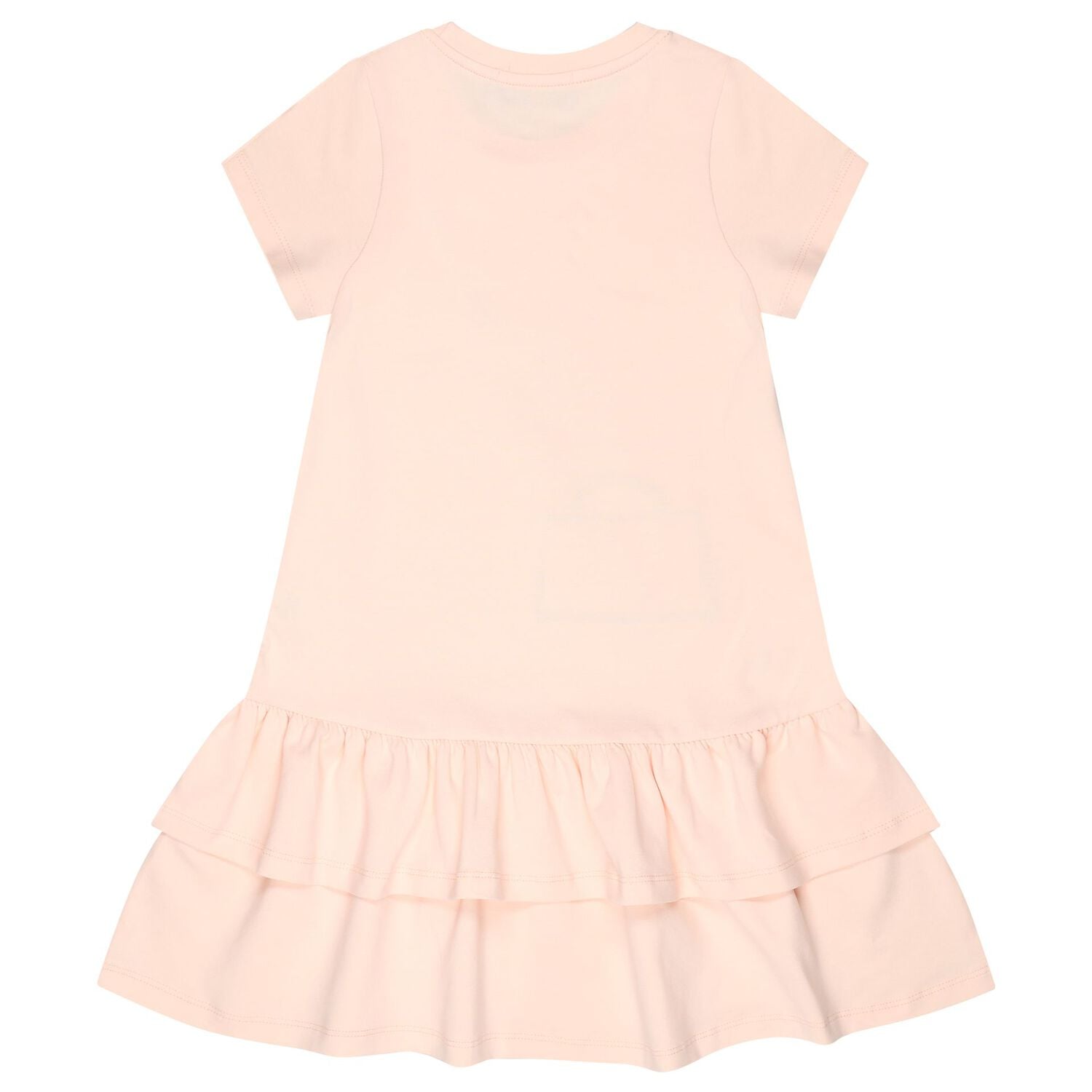 Girls Pink Faux Fur Bag Logo Dress, 2, hi-res