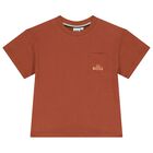 Boys Rust Orange Logo T-Shirt, 1, hi-res