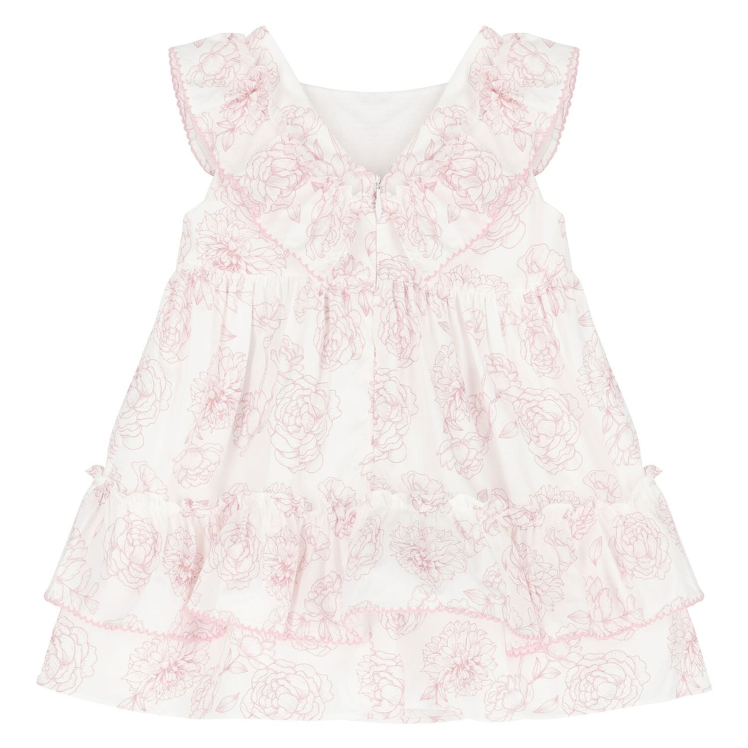 Girls White & Pink Floral Dress, 1, hi-res image number null