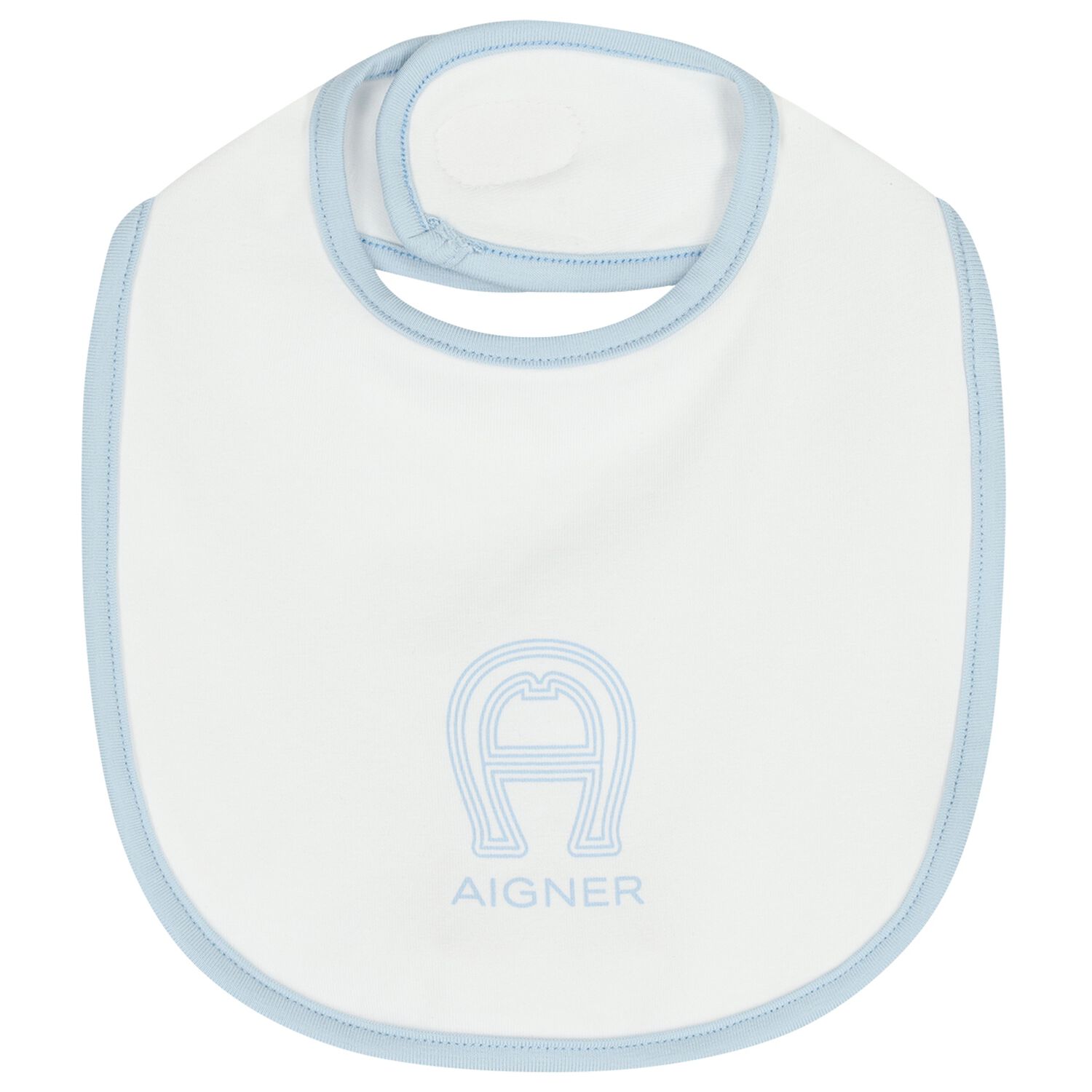 Baby Boys White & Blue Logo Bib, 2, hi-res