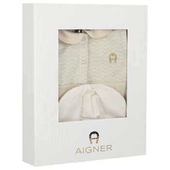 Ivory & Gold Logo Babygrow Gift Set