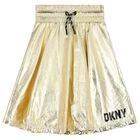 Girls Gold Logo Skirt, 1, hi-res
