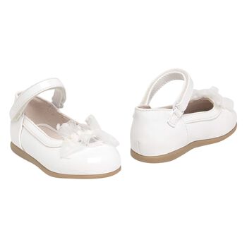 Younger Girls White Patent Shoes