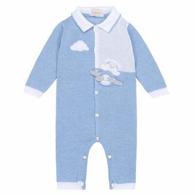 Baby Blue Blue Knit Babygrow