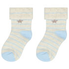Baby Boys Blue & Ivory Socks ( 4-Pack ), 1, hi-res