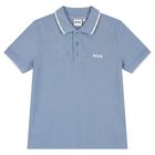 Boys Mini Me Blue Logo Polo Shirt, 6, hi-res