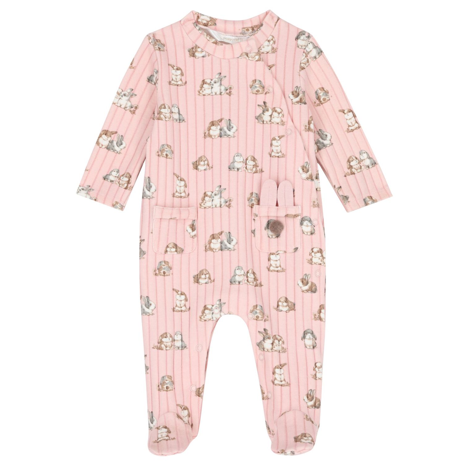 Baby Girls Pink Bunny Babygrow Set, 3, hi-res