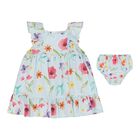 Baby Girls Blue Floral Dress Set, 2, hi-res