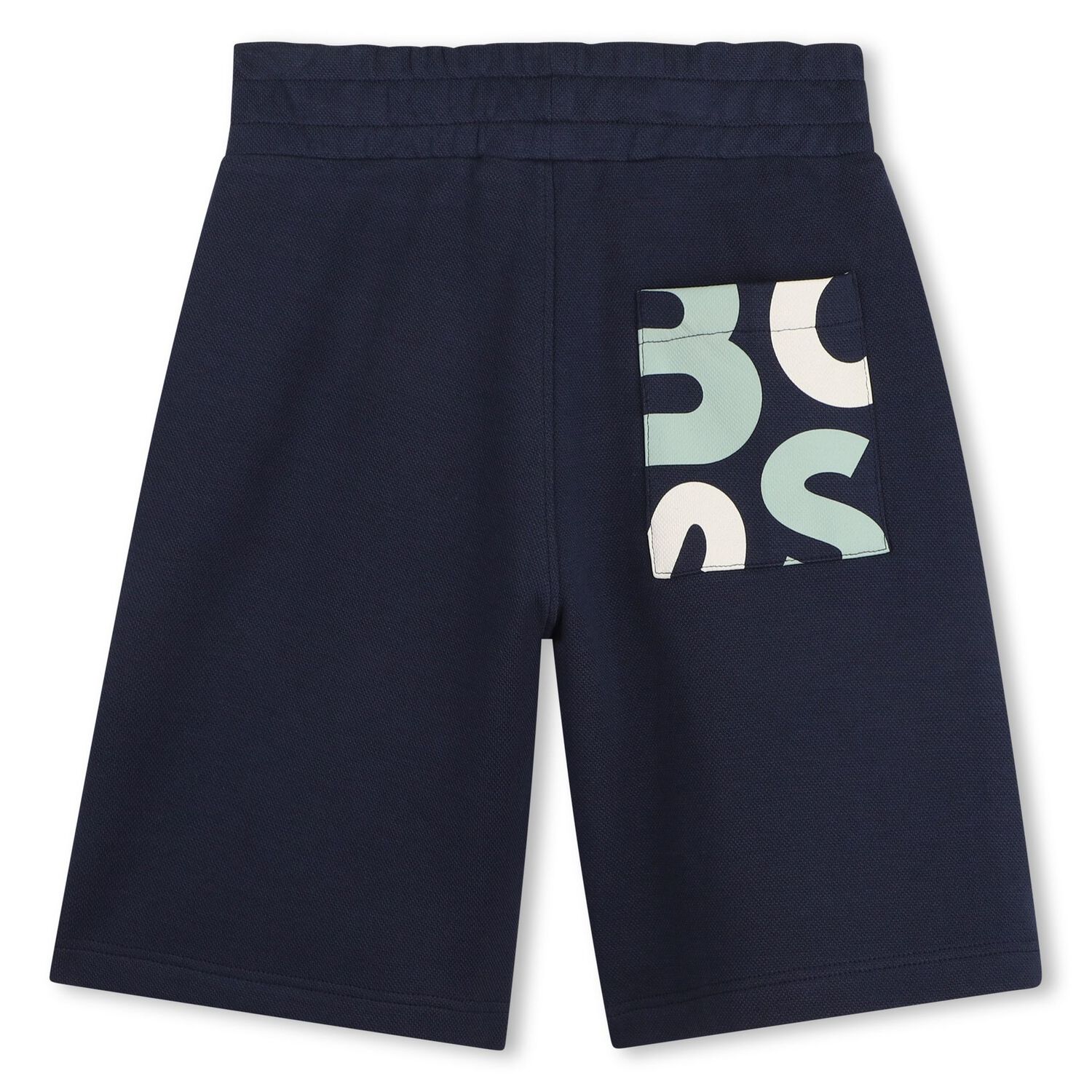 Boys Navy Blue Logo Shorts, 1, hi-res