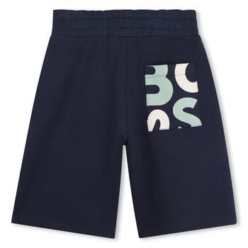 Boys Navy Blue Logo Shorts