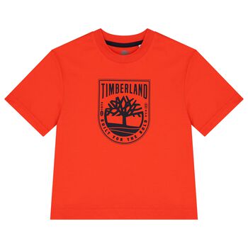 Boys Orange Logo T-Shirt