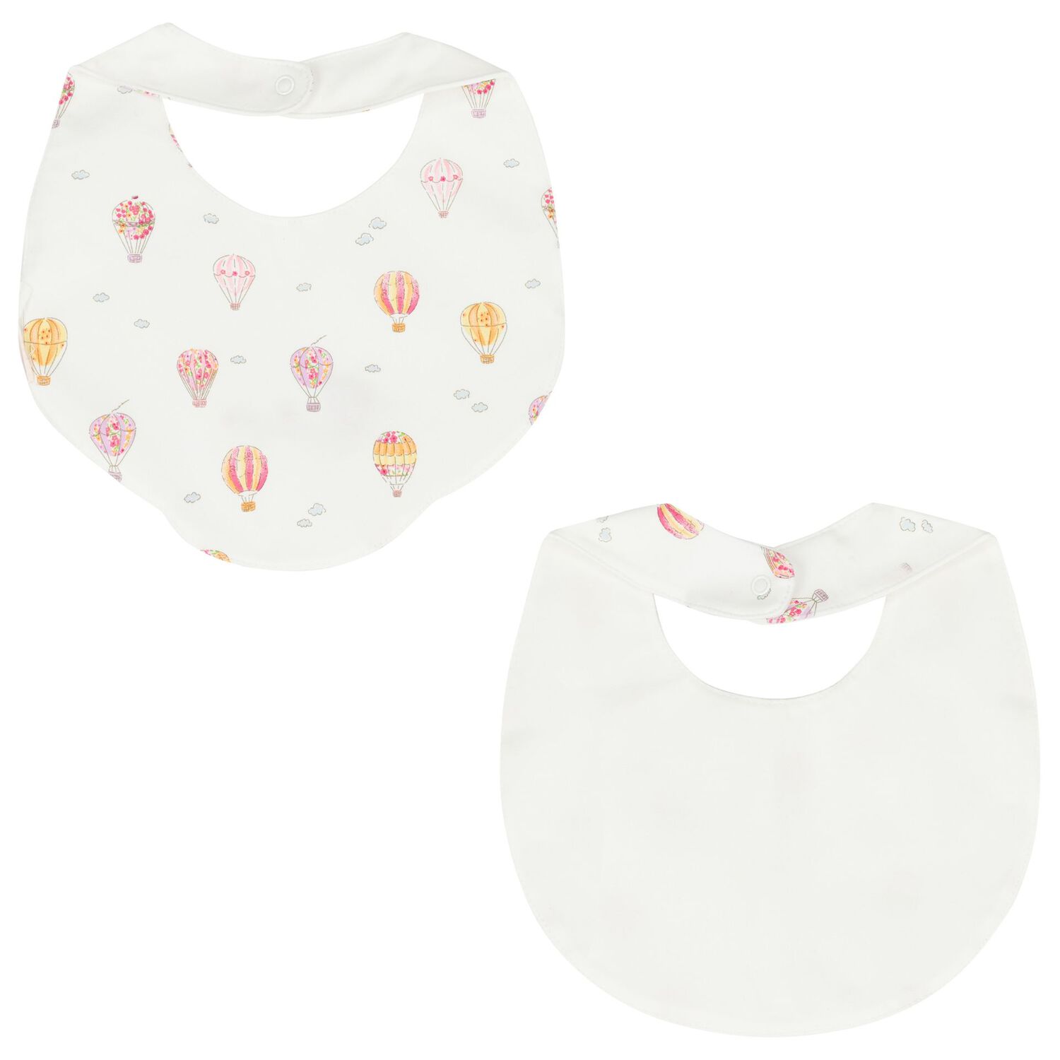 Baby Girls White & Pink Bibs ( 2-Pack ) , 1, hi-res