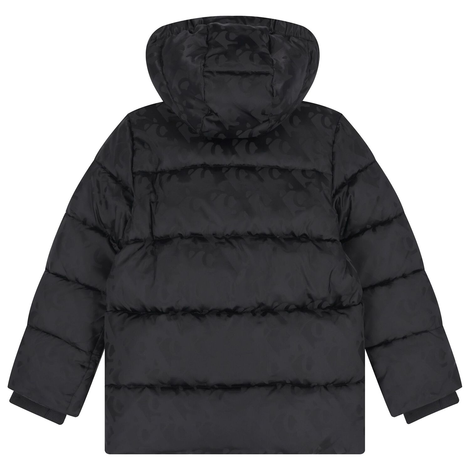 Boys Black Logo Padded Puffer Jacket, 1, hi-res