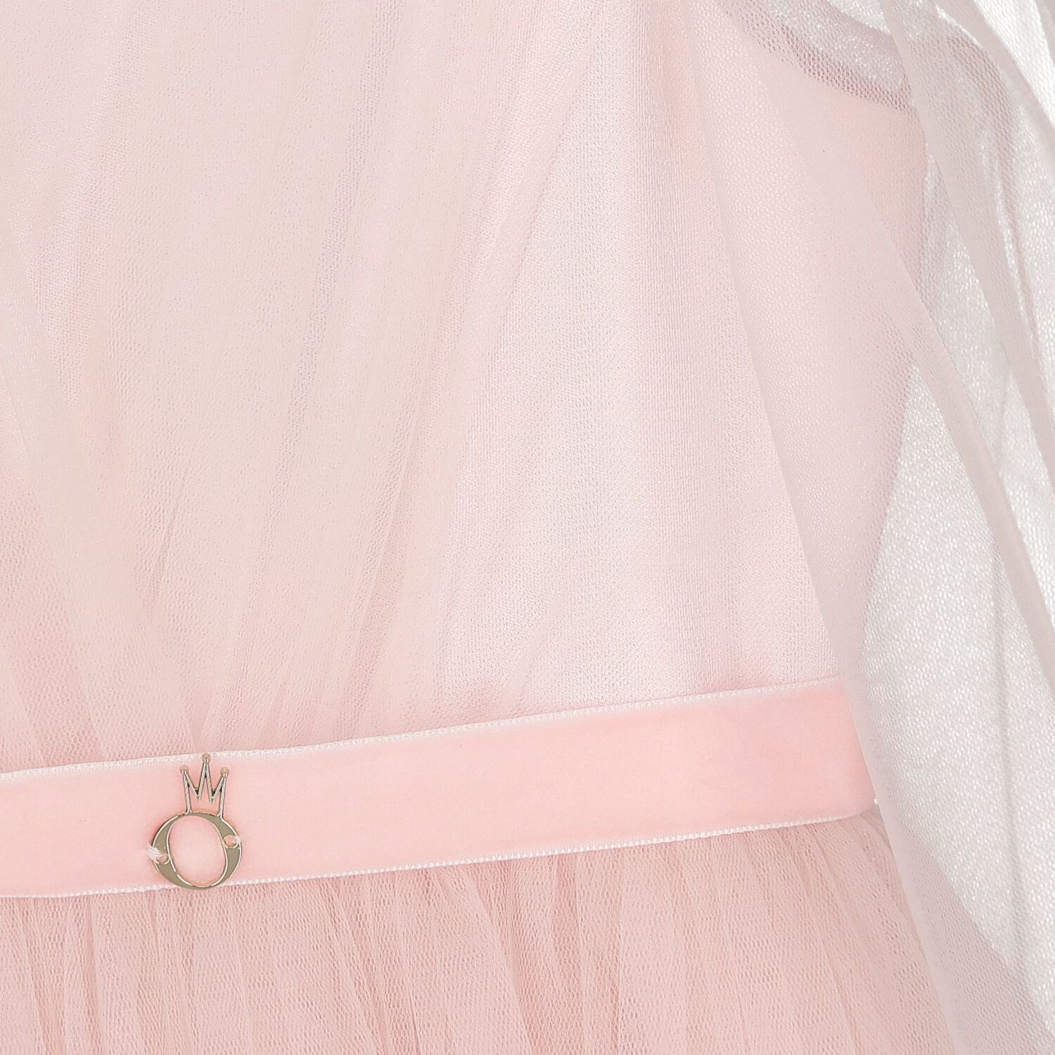 Girls Pink Sheer Sleeves Tulle Dress, 1, hi-res