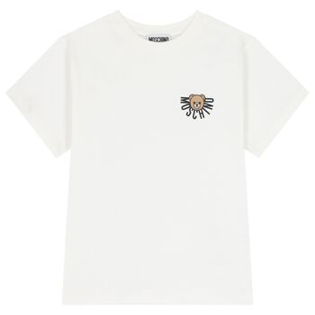White Teddy Bear Logo T-Shirt