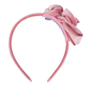 Girls Pink Rose Velvet Hairband