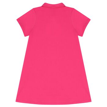 Girls Pink Logo Polo Dress
