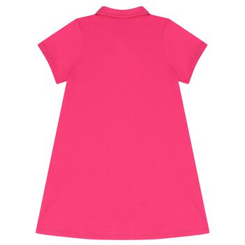 Girls Pink Logo Polo Dress