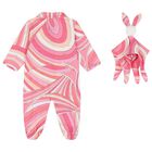 Baby Girls Pink & Ivory Iride Babygrow Gift Set, 2, hi-res